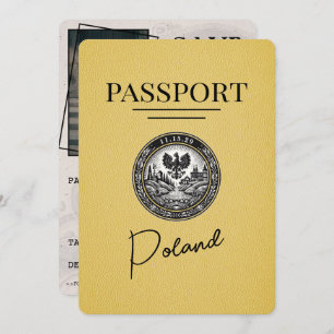Reserve A Data Passaporte Polônia Amarelo Salvar Data