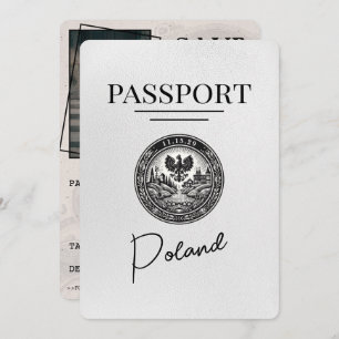 Reserve A Data Passaporte Polônia Branco Salvar Data