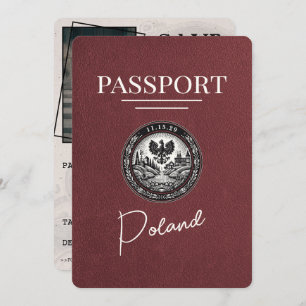 Reserve A Data Passaporte Polônia Burgundy Salvar Data