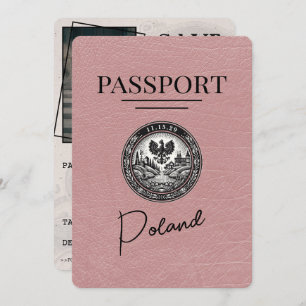 Reserve A Data Passaporte Polônia de Rosa Dusty Salva A Data