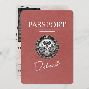Reserve A Data Passaporte Polônia Leve Burgundy Salvar Data