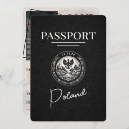Reserve A Data Passaporte Polônia Preto Salvar Data