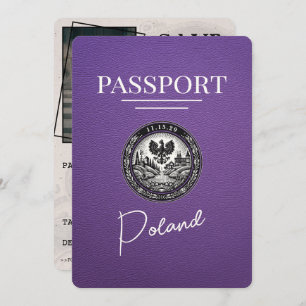 Reserve A Data Passaporte Polônia Roxo Salvar Data