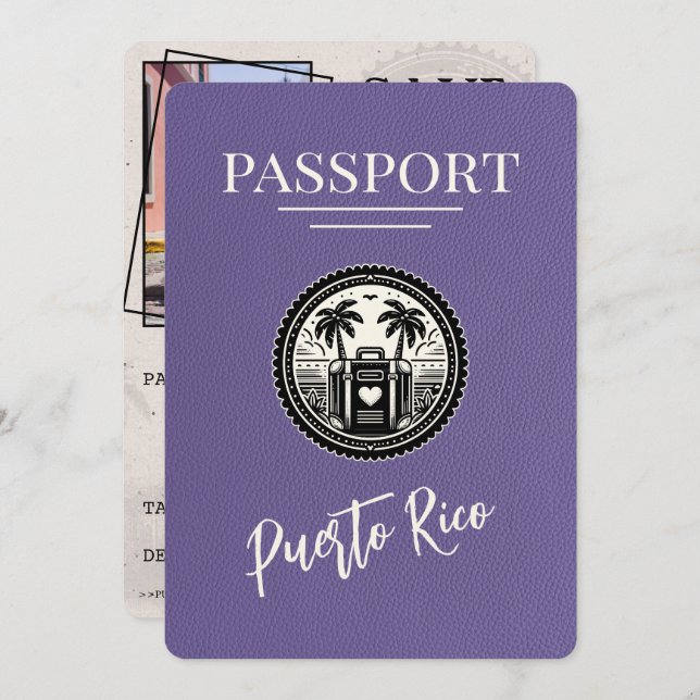 Reserve A Data Passaporte Porto Rico Lilac (Frente/Verso)
