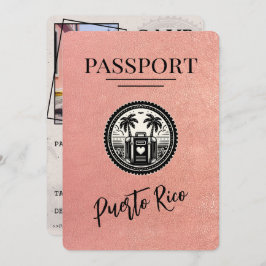 Reserve A Data Passaporte Porto Rico rosa Dourado