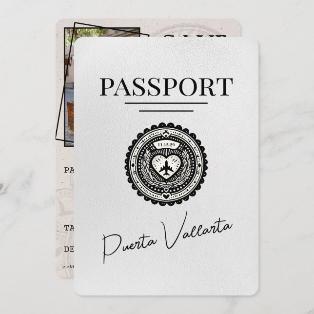 Reserve A Data Passaporte Puerta Vallarta White Salvar Data (Frente/Verso)