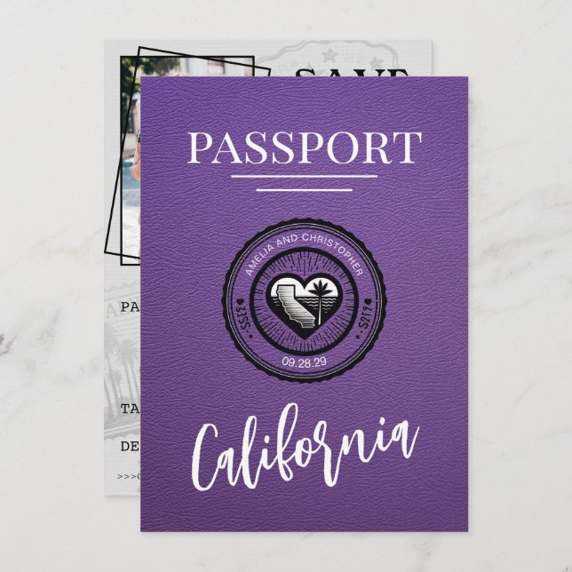 Reserve A Data Passaporte Purple California Salve A Data (Frente/Verso)