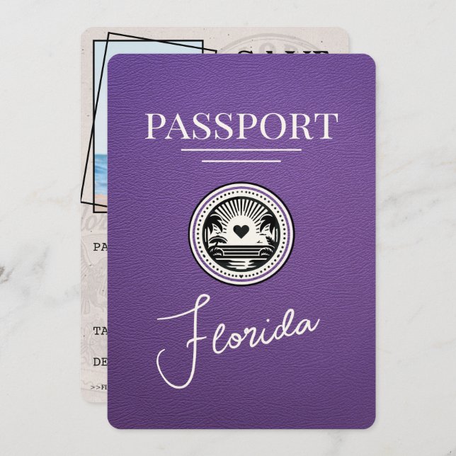 Reserve A Data Passaporte Purple Florida Salve A Data (Frente/Verso)