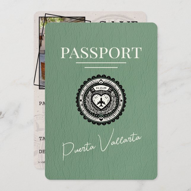Reserve A Data Passaporte Sage Green Puerta Vallarta (Frente/Verso)