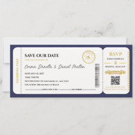 Reserve A Data Passaporte Save the Date Casamento Destino Viagem 