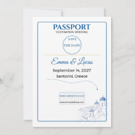 Reserve A Data Passaporte Save the Date Casamento em Santorini