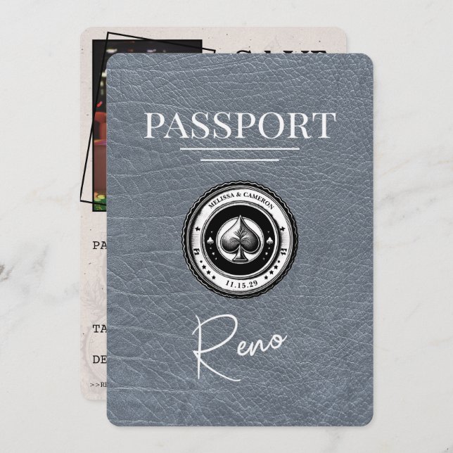 Reserve A Data Passaporte Silver Reno Salvar Data (Frente/Verso)
