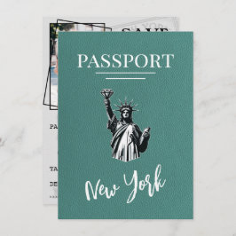 Reserve A Data Passaporte Turquoise Nova Iorque Salvar Data