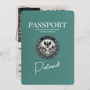 Reserve A Data Passaporte Turquoise Polônia Salvar Data