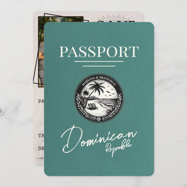 Reserve A Data Passaporte Turquoise República Dominicana (Frente/Verso)