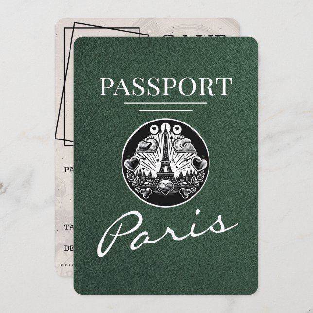 Reserve A Data Passaporte Verde Paris Salvo Data (Frente/Verso)