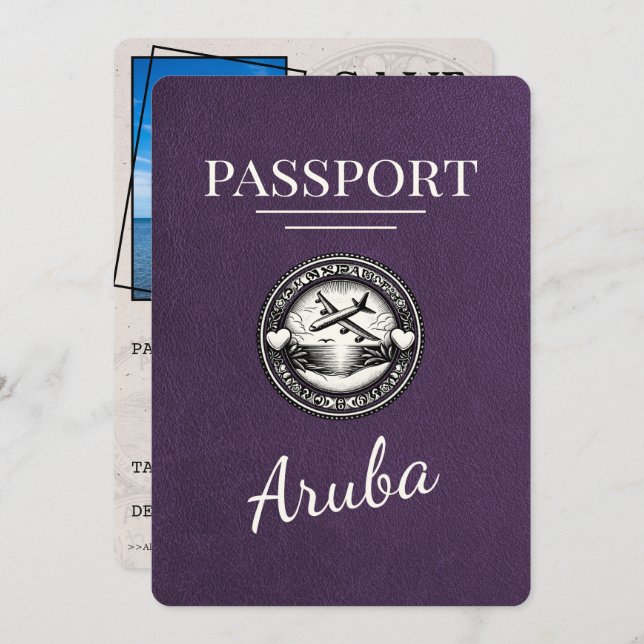 Reserve A Data Passaporte Violet Purple Aruba Salvar Data (Frente/Verso)