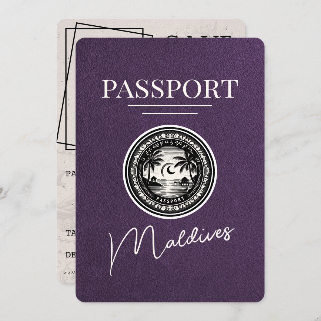 Reserve A Data Passaporte Violet Purple Maldives Salvar Data (Frente/Verso)