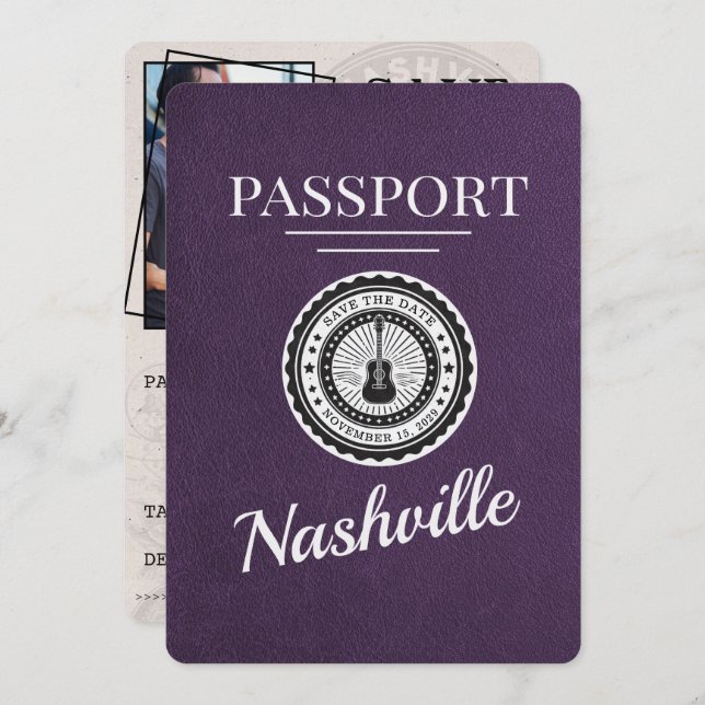 Reserve A Data Passaporte Violet Purple Nashville Salva A Data (Frente/Verso)