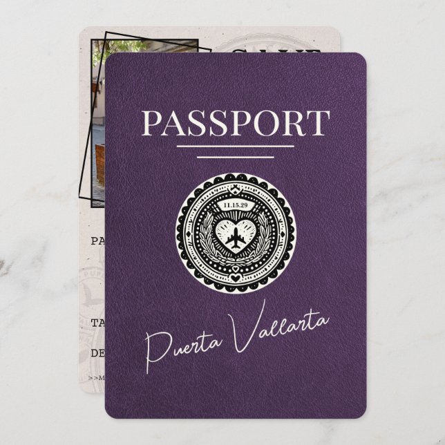 Reserve A Data Passaporte Violet Purple Puerta Vallarta (Frente/Verso)