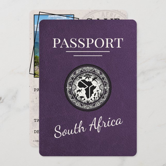 Reserve A Data Passaporte Violet South Africa (Frente/Verso)
