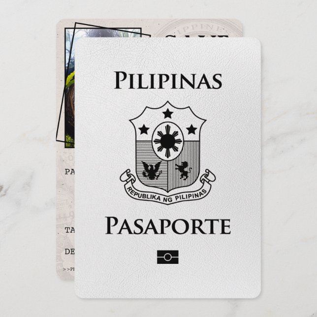 Reserve A Data Passaporte White Filipinas Salvar Data (Frente/Verso)