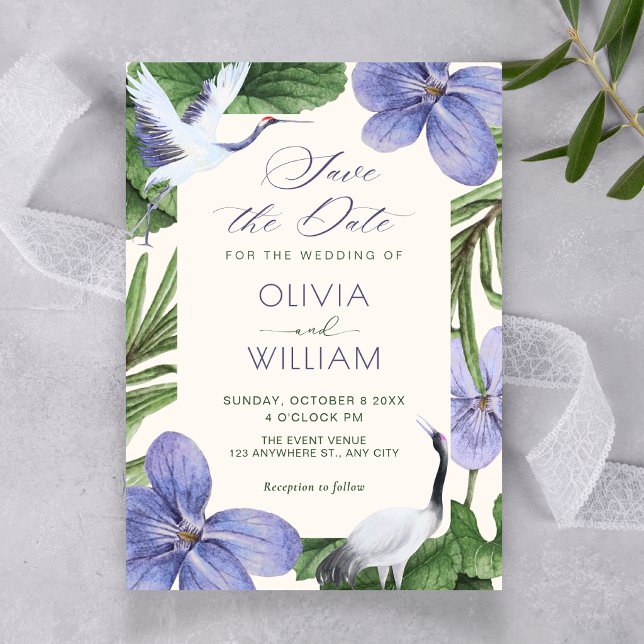 Reserve A Data passarinho decorativo floral (Criador carregado)