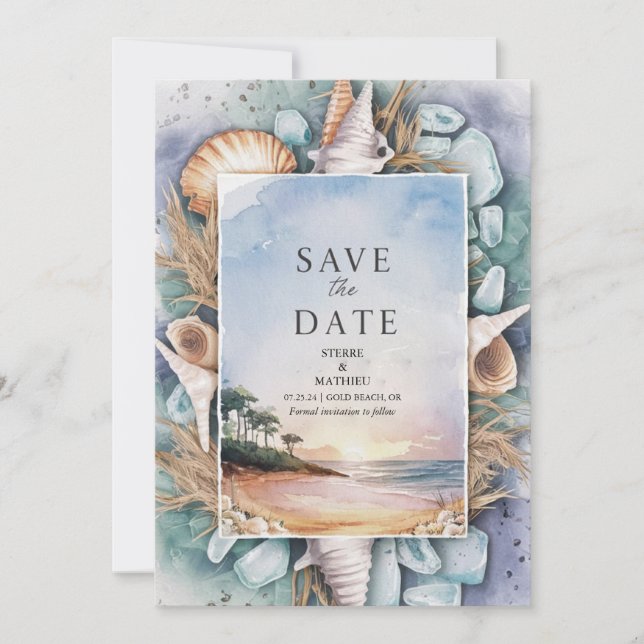 Reserve A Data Pastel Beach Wedding (Frente)