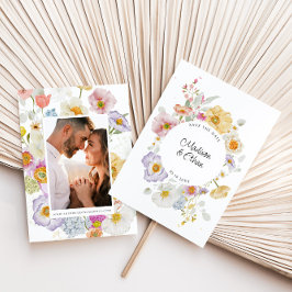 Reserve A Data Pastel Bloom Floral Wreath Wedding