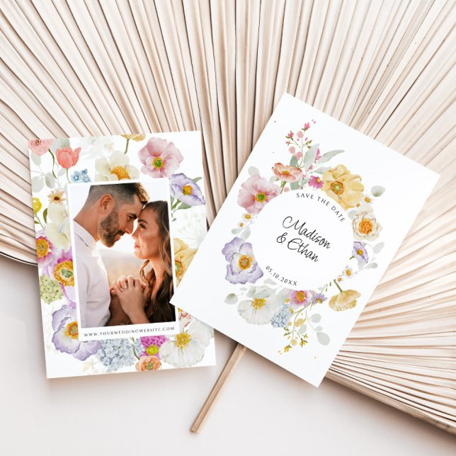 Reserve A Data Pastel Bloom Floral Wreath Wedding (Criador carregado)