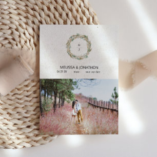 Reserve A Data Pastel Boho Floral Neutro Adicionar Imagem Salvar