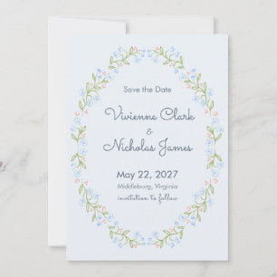 Reserve A Data Pastel Garden Ribbon Floral Save the Date