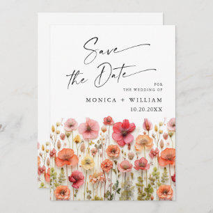 Reserve A Data Pastel Pink Boho Wild Flowers Casamento Código QR