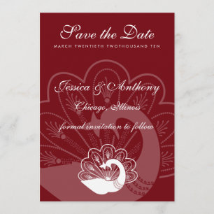 Reserve A Data pavão vermelho salvar a data