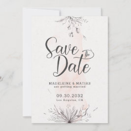 Reserve A Data Peach & cinza romântico romântico casamento elegan