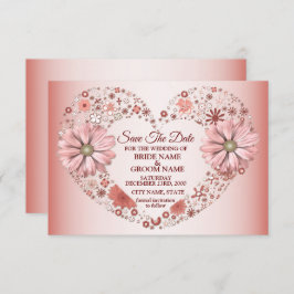 Reserve A Data Peach Floral Heart Modern