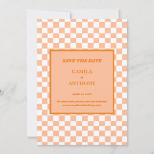 Reserve A Data Peach Fuzz Orange Checkered Gingham Patterno