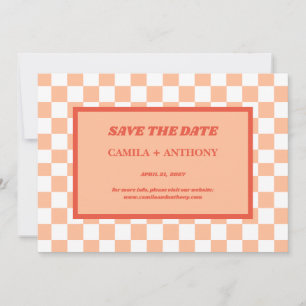Reserve A Data Peach Fuzz Red Checkered Gingham Patterno