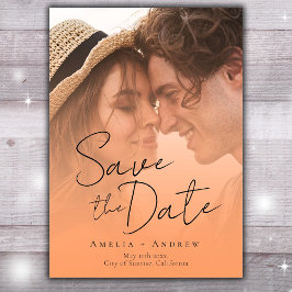 Reserve A Data Peach Orange Fuzz Foto Elegante Casamento De Scrip