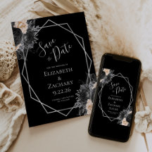 Peach Silver Floral Geo Black Salvar a Data