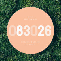 Peach White Bold Modern Round Foto de Data Grande