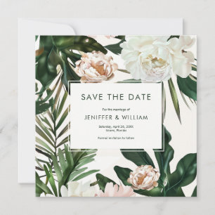 Reserve A Data Peach White Peonies e Green Deixa Casamento Floral