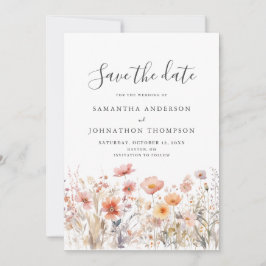 Reserve A Data Peach Wildflower Watercolor Floral Flat