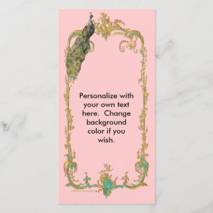 Reserve A Data Peacock com o Quadro Dourado "Salvar a Data" Card