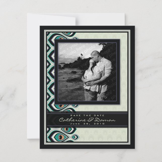 Reserve A Data Peacock Nouveau Salvar a Data (Preto) (Frente)