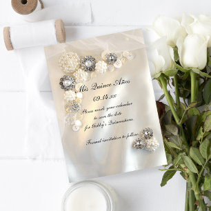 Reserve A Data Pearl Diamond Buttons Quinceañera Salve a Data