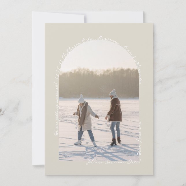 Reserve A Data Pearl Shimmer Manuscrito Simples Moderno Elegante (Frente)