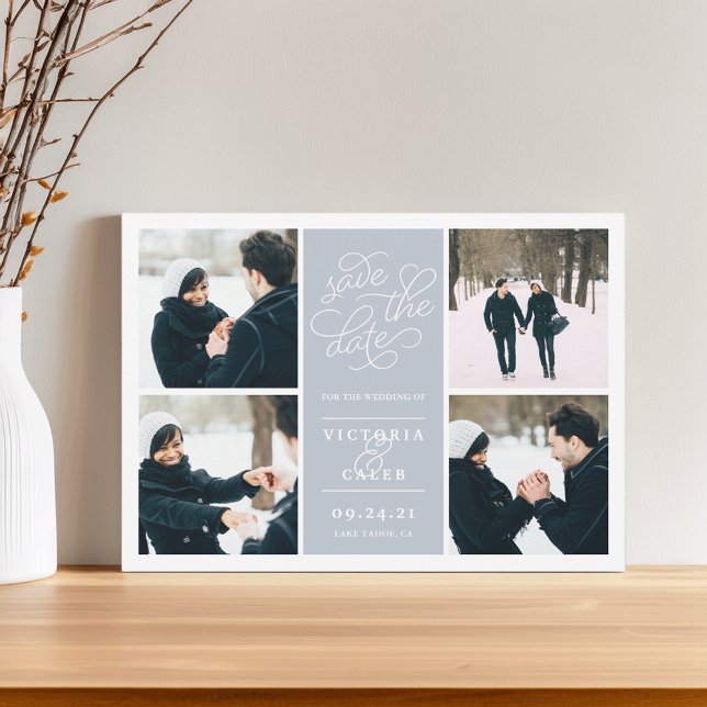 Reserve A Data Pedido Romântico | Colagem de Fotos Salvar a Data (Criador carregado)