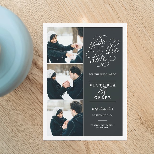 Reserve A Data Pedido Romântico | Colagem de Fotos Salvar a Data (Criador carregado)