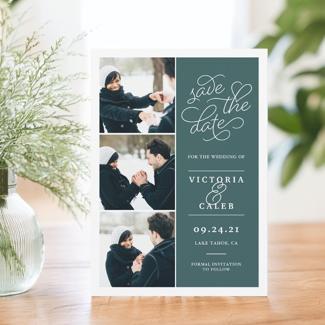 Reserve A Data Pedido Romântico | Colagem de Fotos Salvar a Data (Criador carregado)